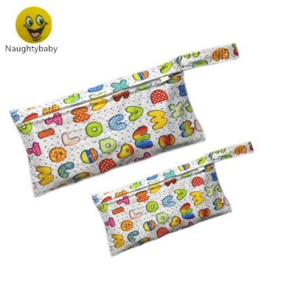 Hot sale waterproof reusable single pocket wetbag menstrual pads bag sanitary pads bag nursing pads stroller OEM accept