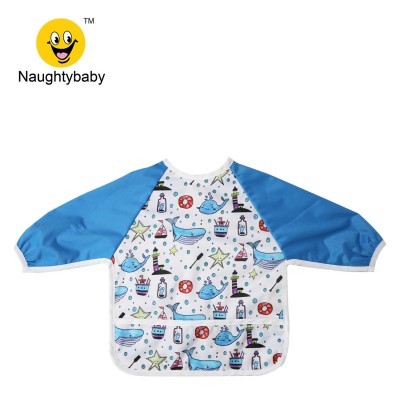 baby Bibs  baby clothes anti-dressing four seasons smock cartoon eating clothing waterproof long-sleeved bibs