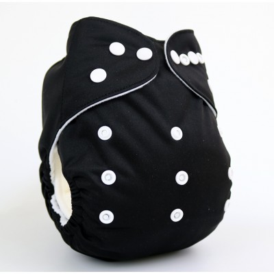 Black cloth diaper, black color baby nappy with black color baby diaper