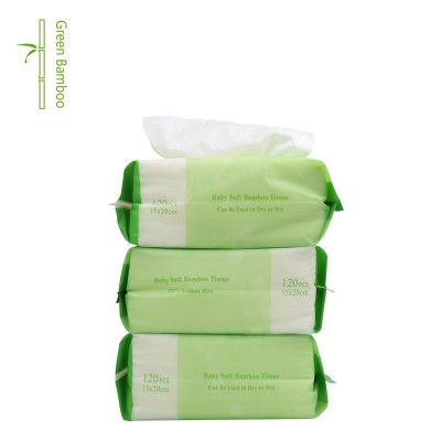 Newest Design Flushable soft baby bamboo tissue, disposable bamboo tissue